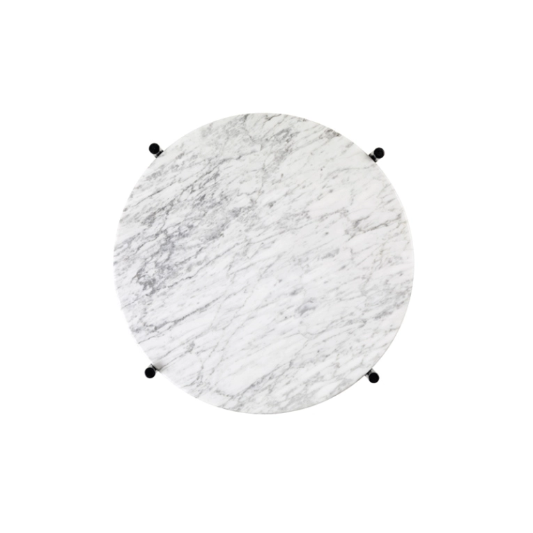 Table d'appoint guéridon TS SIDE Ø 40 Marbre Carrara blanc GUBI