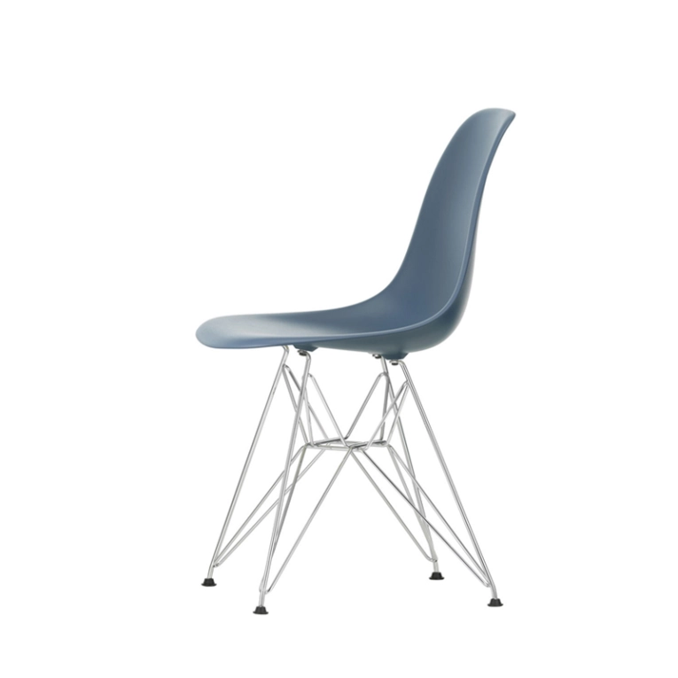 Chaise EAMES PLASTIC CHAIR DSR Pieds Tour Eiffel Bleu de mer RE VITRA