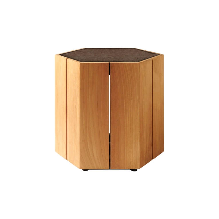 Table basse extérieur Table d'appoint HEXAGON Wengé TRIBU