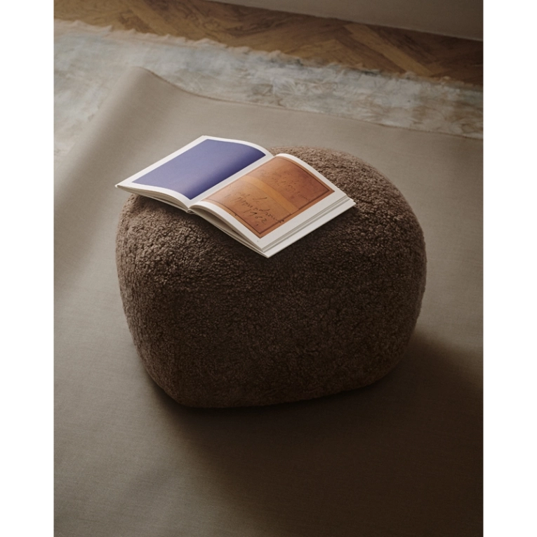 Pouf LITTLE BIG Sheepskin Sheepskin blanc cassé NORR11