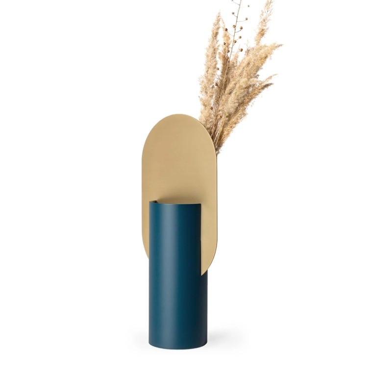 Vase Vase GENKE CS3 Vert océan et laiton NOOM HOME