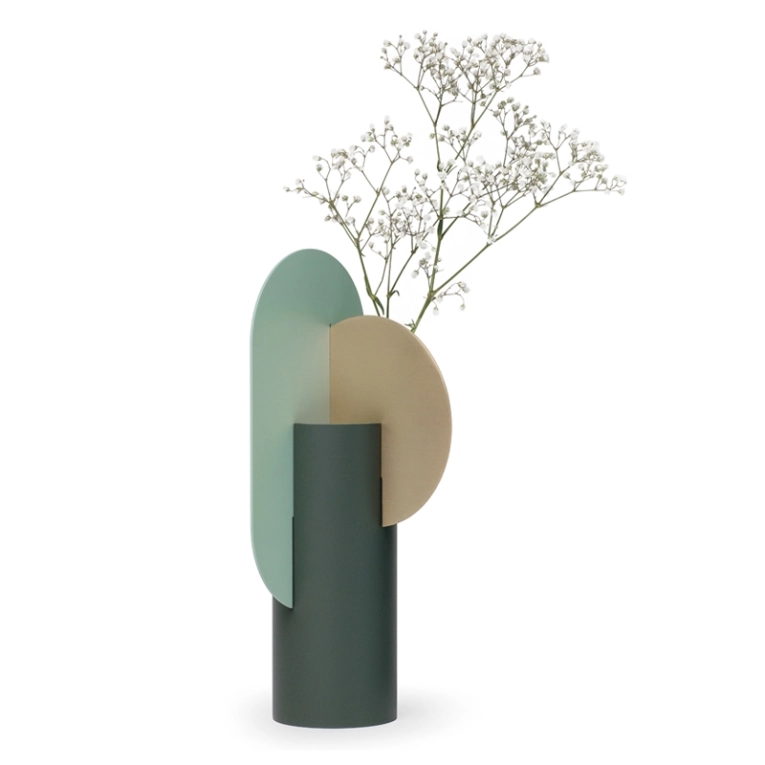 Vase Vase YERMILOV CS2 Vert pin, vert sauge, laiton NOOM HOME