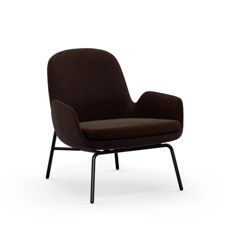 Fauteuil ERA LOW pieds acier City Velvet 23 Normann Copenhagen