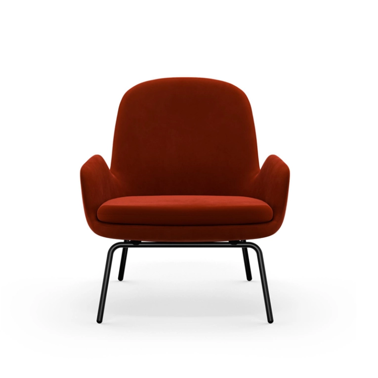 Fauteuil ERA LOW pieds acier City Velvet 62 Normann Copenhagen