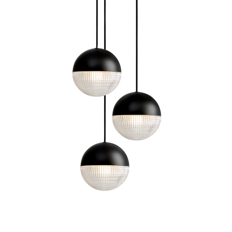 Suspension LITTLE LENS FLAIR CHANDELIER Noir mat LEE BROOM