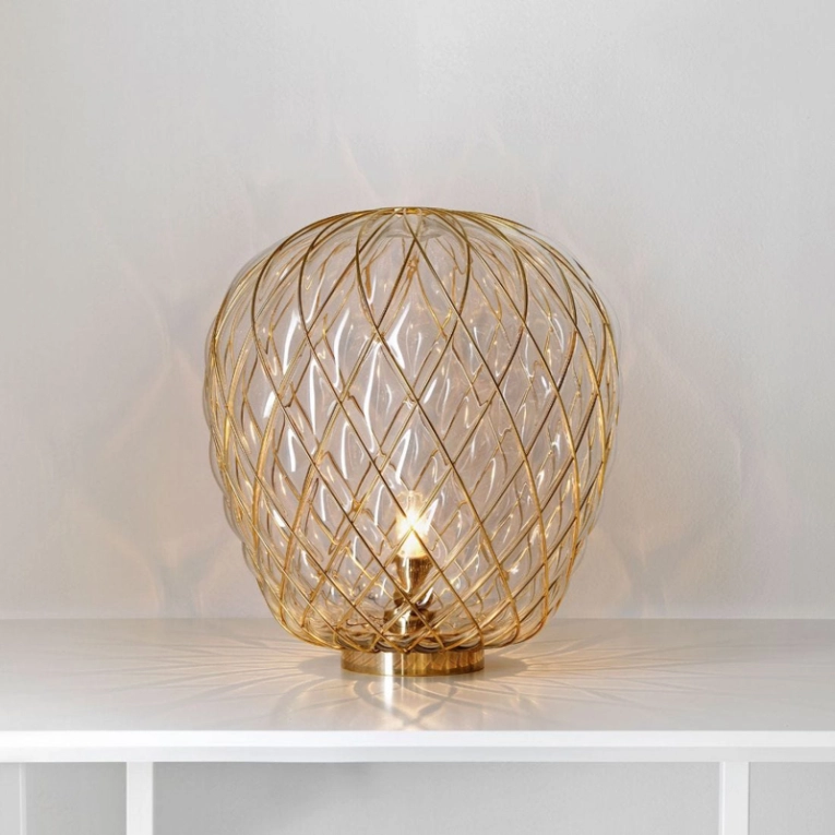 Lampe à poser PINECONE Large Chrome/ transparent FONTANA ARTE