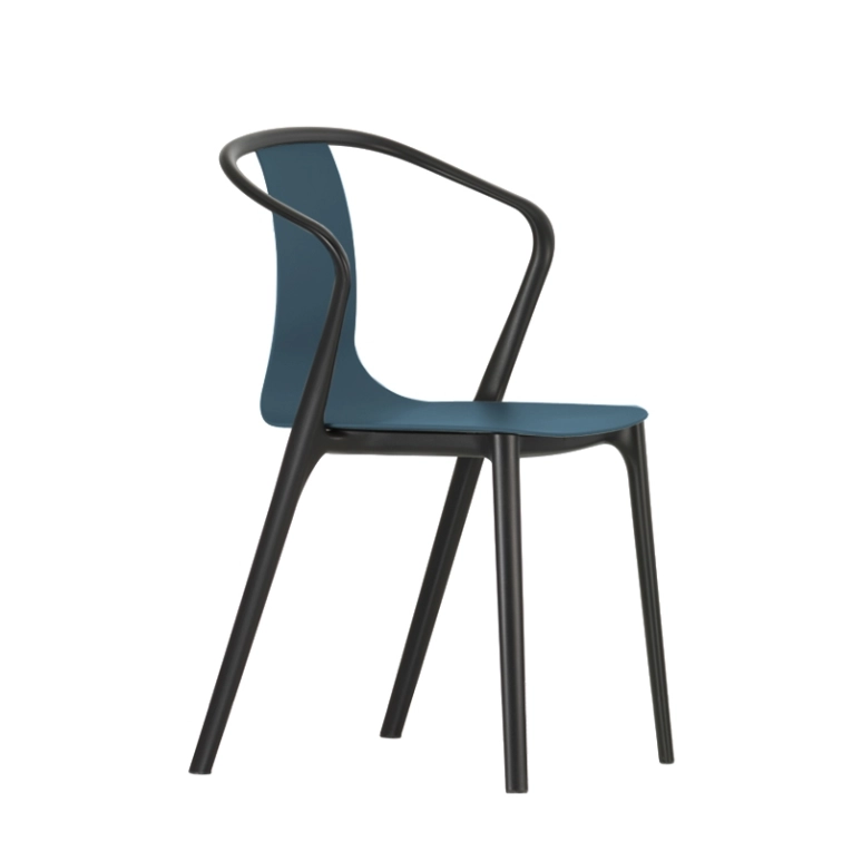 Chaise BELLEVILLE ARMCHAIR plastique Bleu de mer VITRA