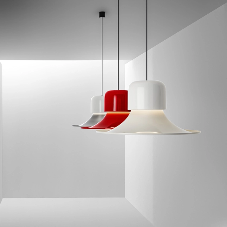 Suspension CAMPANA Gris clair/ aluminium STILNOVO