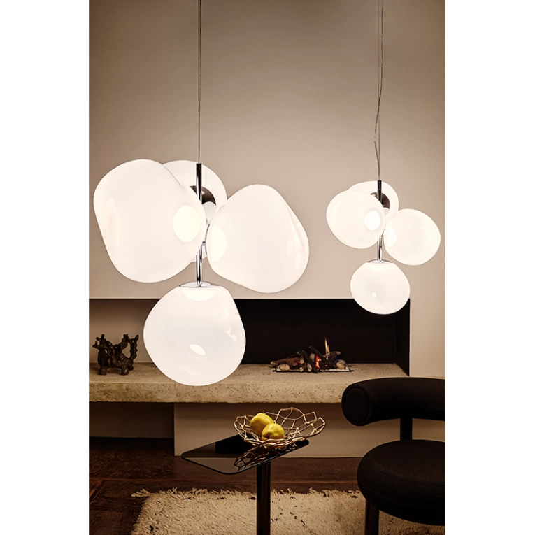 Suspension MELT MINI CHANDELIER Opalin/ chrome TOM DIXON
