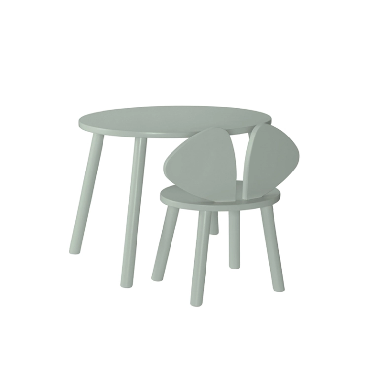 Table enfant Chaise et table MOUSE SET 2 à 5 ans Vert olive NOFRED