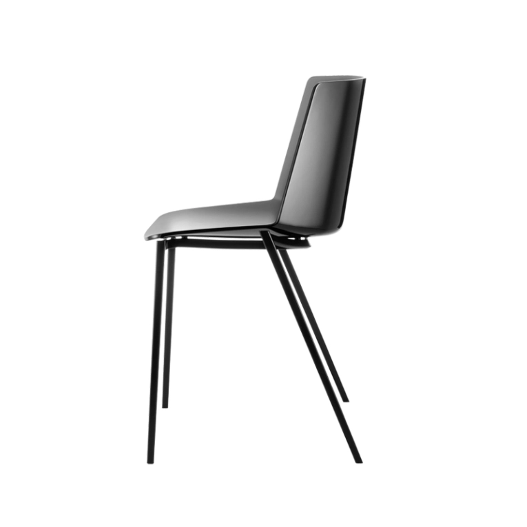 Chaise AÏKU pieds coniques Noir/ Gris foncé MDF