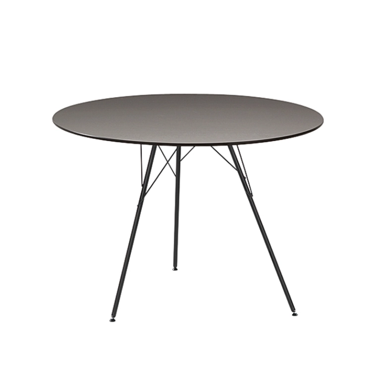 Table extérieur LEAF TABLE Ø100 Plateau gris  Pieds moka ARPER