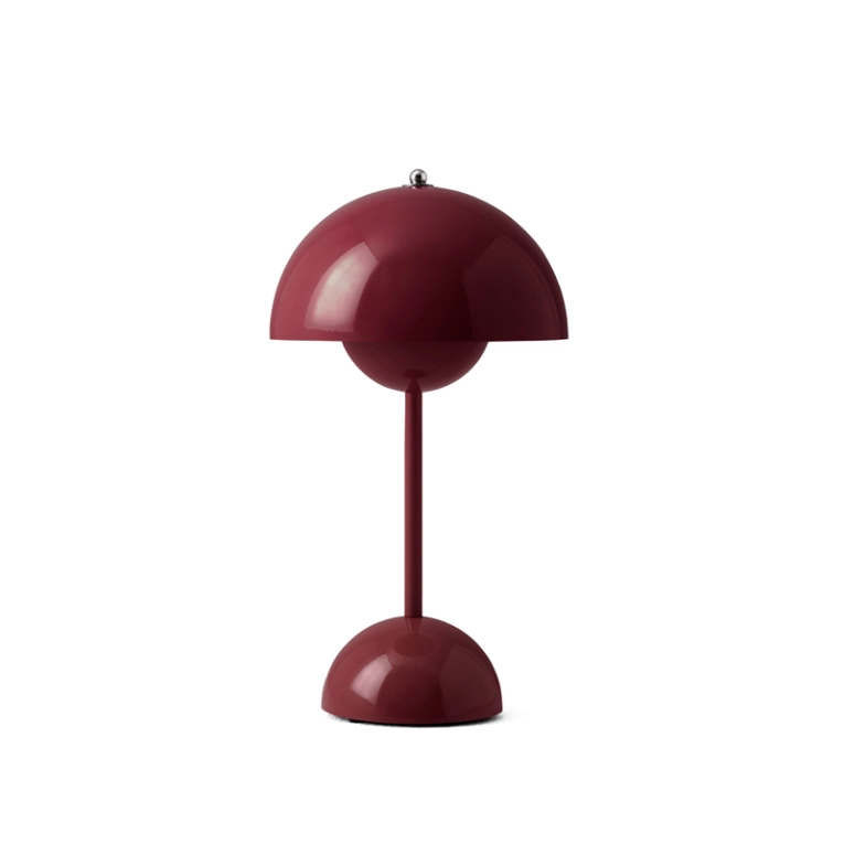 Lampe à poser FLOWERPOT VP9 sans fil Prune foncé AND TRADITION
