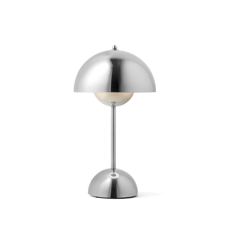 Lampe à poser FLOWERPOT VP9 sans fil Chrome AND TRADITION