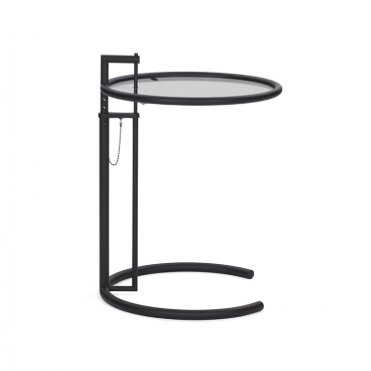 Table d'appoint guéridon ADJUSTABLE TABLE E1027 Noire Fumé CLASSICON
