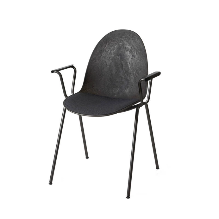 Chaise ETERNITY  avec accoudoirs assise rembourrée Re-Wool 198 MATER