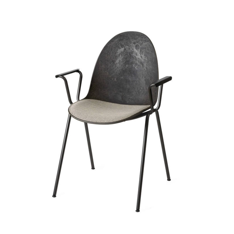 Chaise ETERNITY  avec accoudoirs assise rembourrée Re-Wool 218 MATER