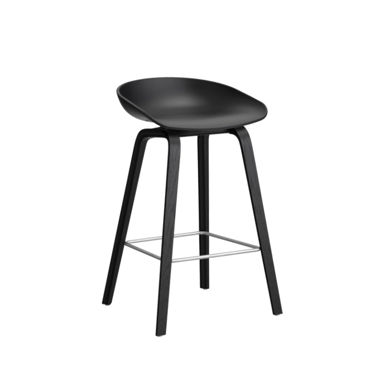 Tabouret haut ABOUT A STOOL AAS 32 H65 Noir HAY