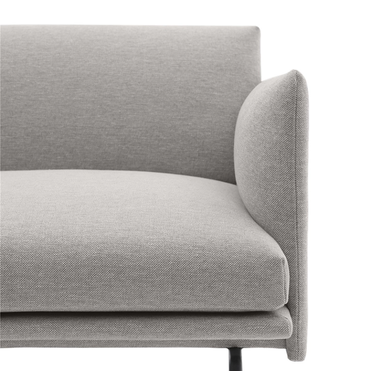 Canapé OUTLINE 2 places Tissu Clay 12/ noir MUUTO