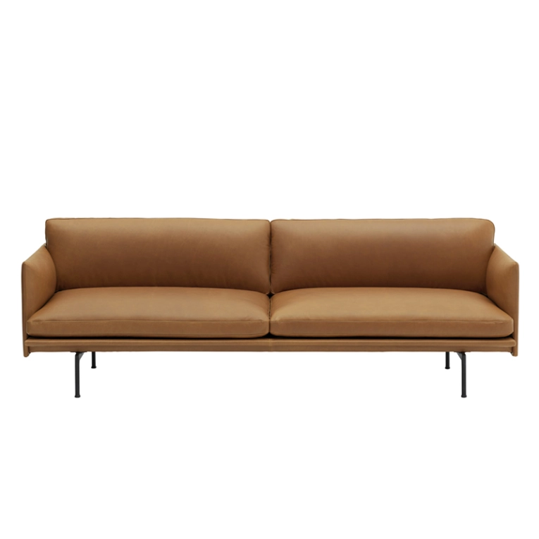 Canapé OUTLINE 3 places Cuir Cognac MUUTO