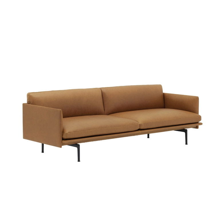 Canapé OUTLINE 3 places Cuir Cognac MUUTO