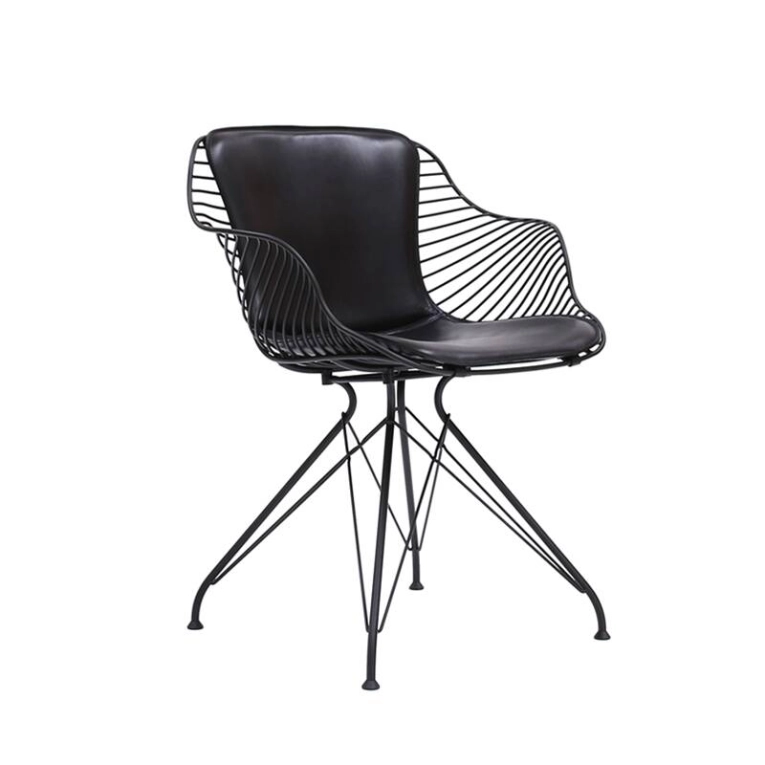Chaise WIRE DINING CHAIR Noir/ Cuir Elegance noir OVERGAARD & DYRMAN