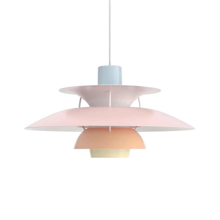 Suspension PH 5  Pastel bleu rose pêche LOUIS POULSEN