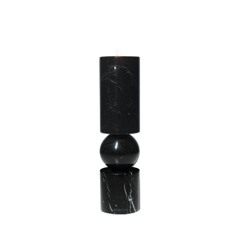 Photophore, bougeoir et bougie Chandelier FULCRUM MARBRE Small Noir LEE BROOM