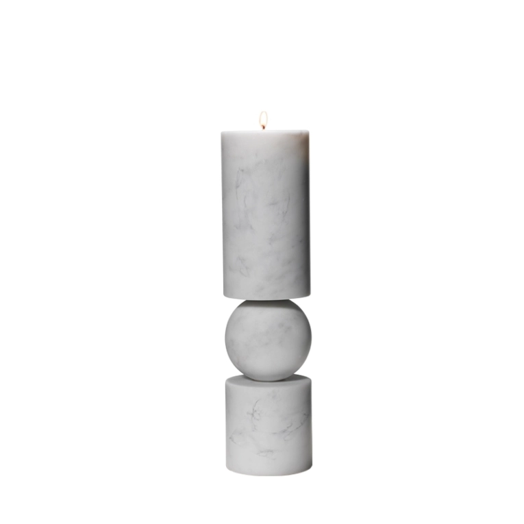 Photophore, bougeoir et bougie Chandelier FULCRUM MARBRE Small Blanc LEE BROOM