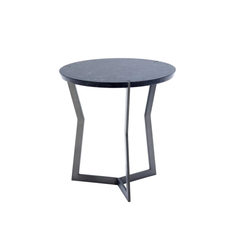 Table d'appoint guéridon STAR MINI Marquina Noir COEDITION