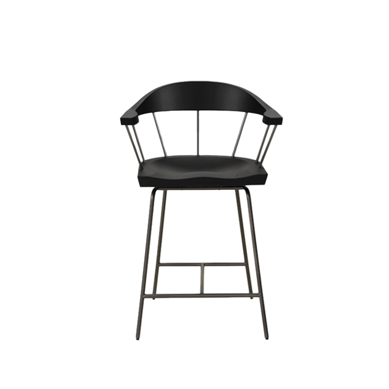 Tabouret haut SPINDLE H 61 Frêne ébène/ bronze BASSAMFELLOWS