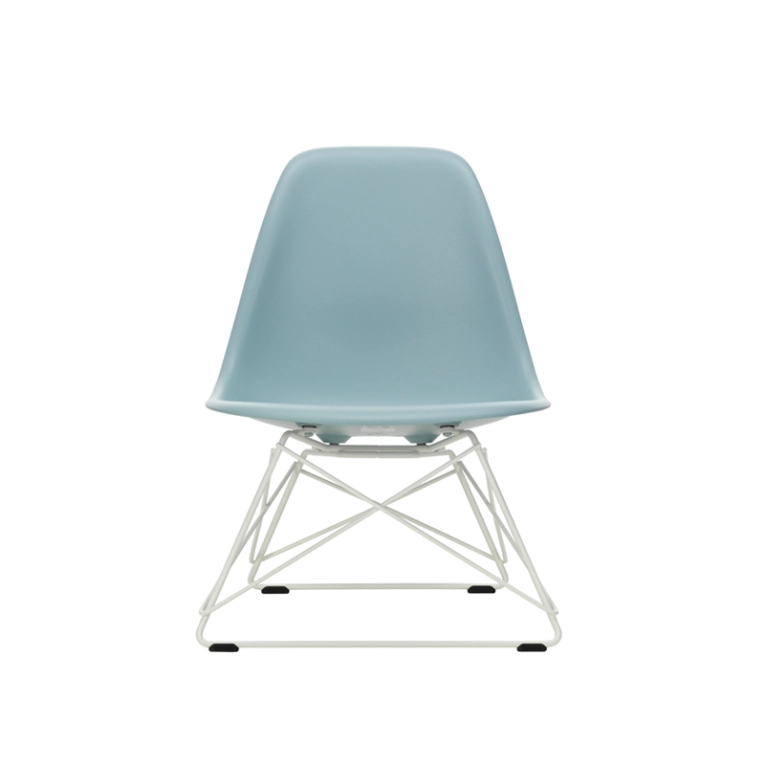 Fauteuil EAMES PLASTIC CHAIR LSR Gris bleuté RE/ blanc finition époxy VITRA