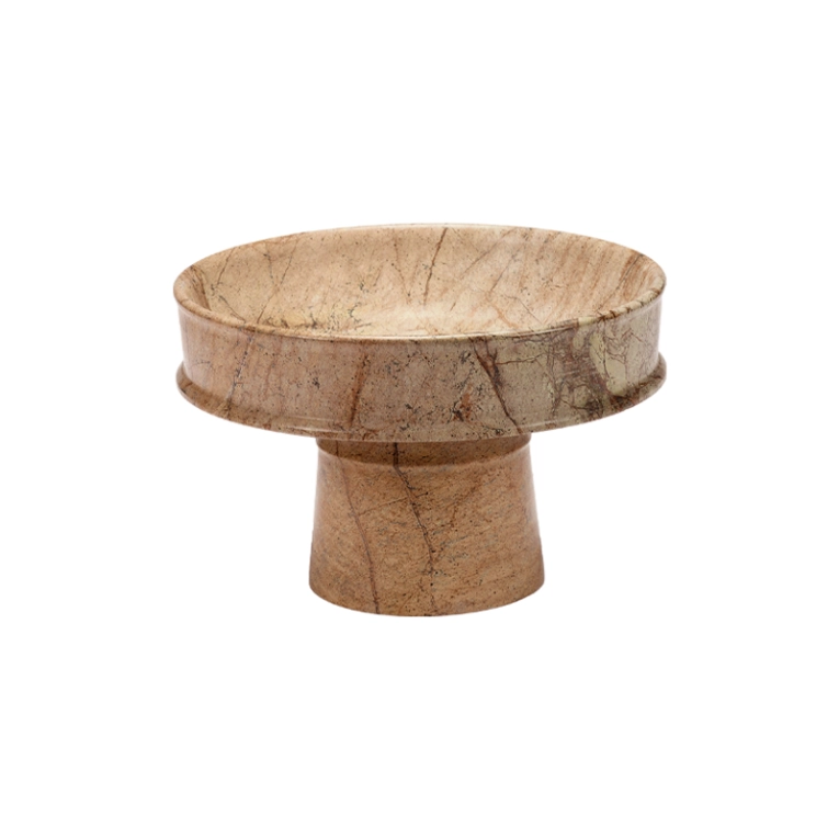 Centre de table & corbeille Plateau haut DUNE Marbre marron SERAX