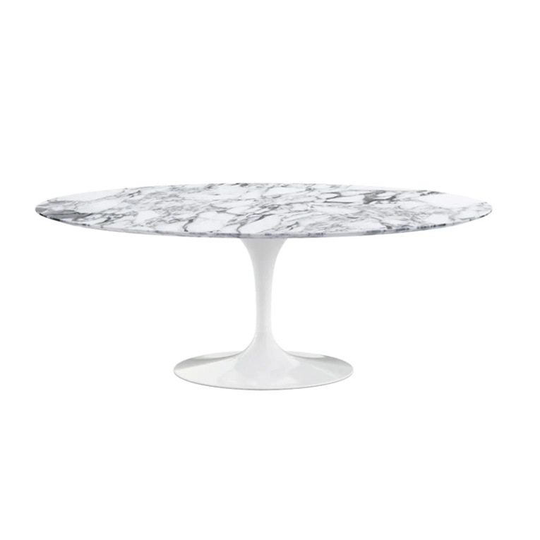 Table SAARINEN Ovale Marbre Arabescato satiné mat KNOLL
