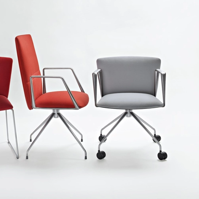 Fauteuil de bureau VELA dossier bas Gris clair LN1A TECNO