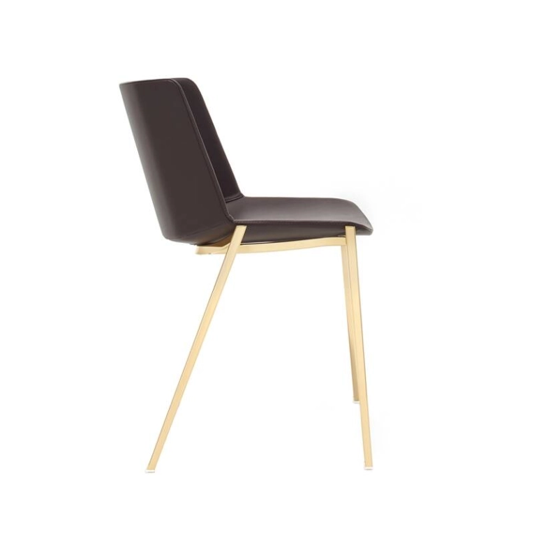 Chaise AÏKU SOFT pieds coniques Marron foncé MDF