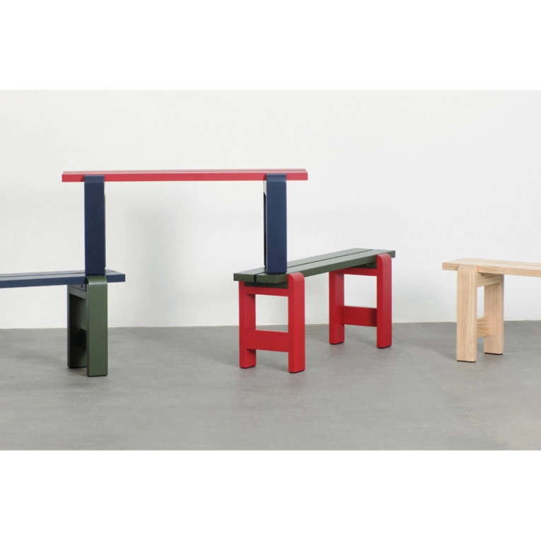 Banc extérieur Banc WEEKDAY DUO Vert olive/ rouge HAY