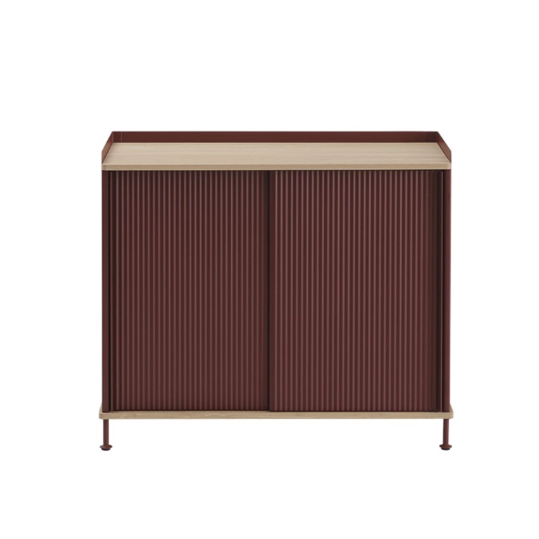 Meuble de rangement ENFOLD Buffet L 100 Chêne/ rouge foncé MUUTO