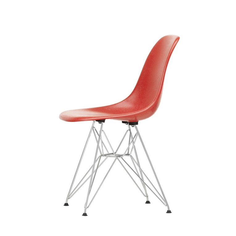 Chaise EAMES FIBERGLASS CHAIR DSR Rouge classique Eames VITRA