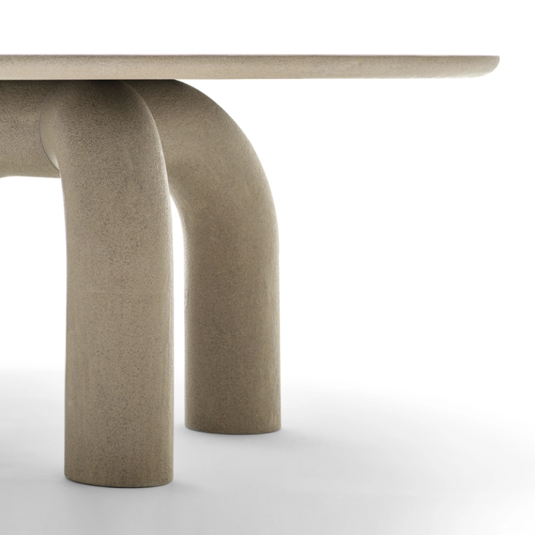 Table ELEPHANTE Ronde Gris texturé MOGG