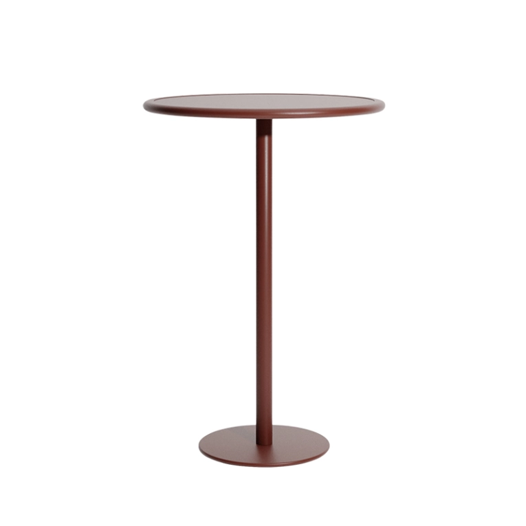Table extérieur Mange-debout WEEK-END rond Rouge brun PETITE FRITURE