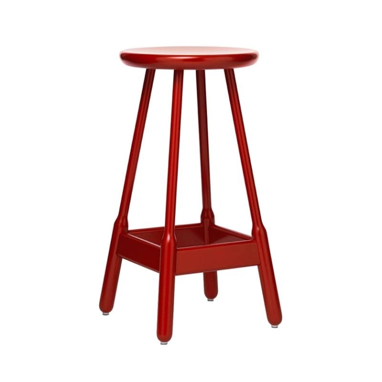 Tabouret haut ALBERT BAR STOOL Rouge MASSPRODUCTIONS