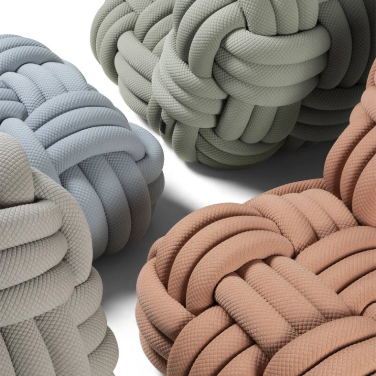 Fauteuil KNITTY Bleu clair texturé MOOOI