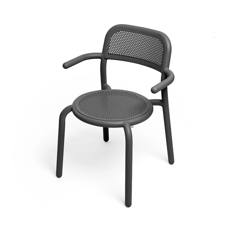 Chaise extérieur TONÍ avec accoudoirs Lot de 2 Anthracite FATBOY