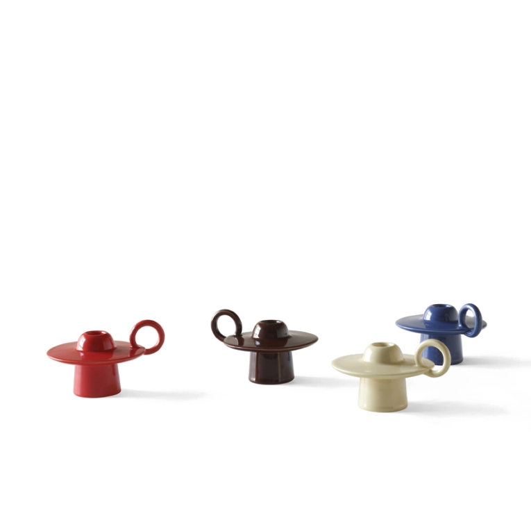 Photophore, bougeoir et bougie Bougeoir MOMENTO JH39 Marron rouge AND TRADITION