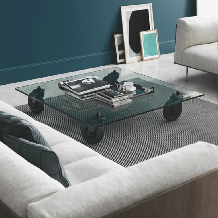 Table basse TAVOLO CON RUOTE Carrée FONTANA ARTE