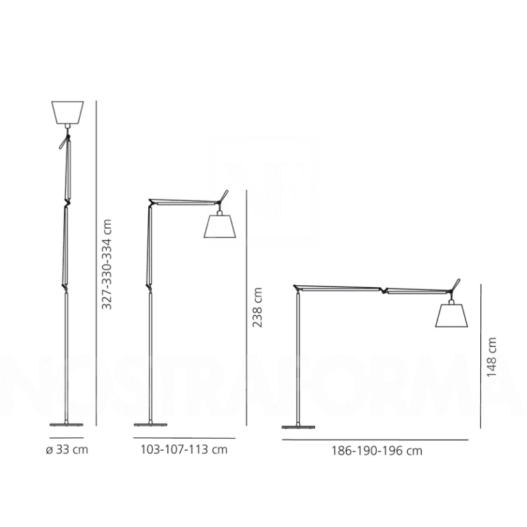 Lampadaire TOLOMEO MEGA TERRA Satin gris ARTEMIDE