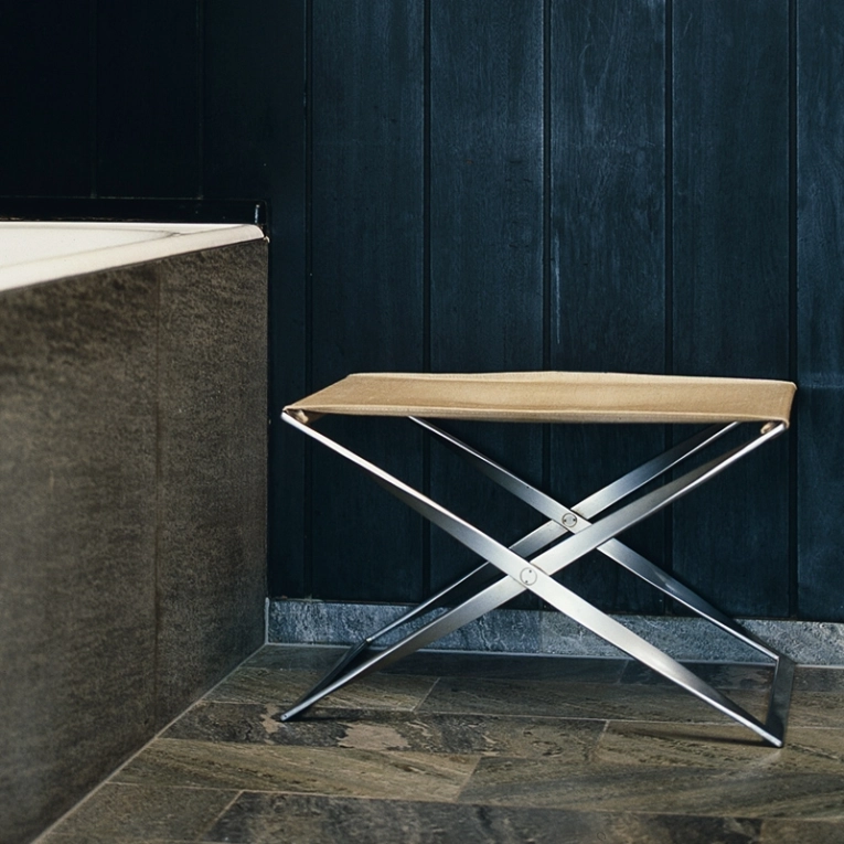 Tabouret PK91 Toile naturelle FRITZ HANSEN
