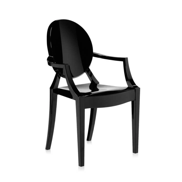 Chaise LOUIS GHOST Noir brillant KARTELL