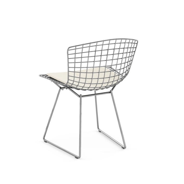 Chaise BERTOIA avec galette d'assise Blanc KNOLL